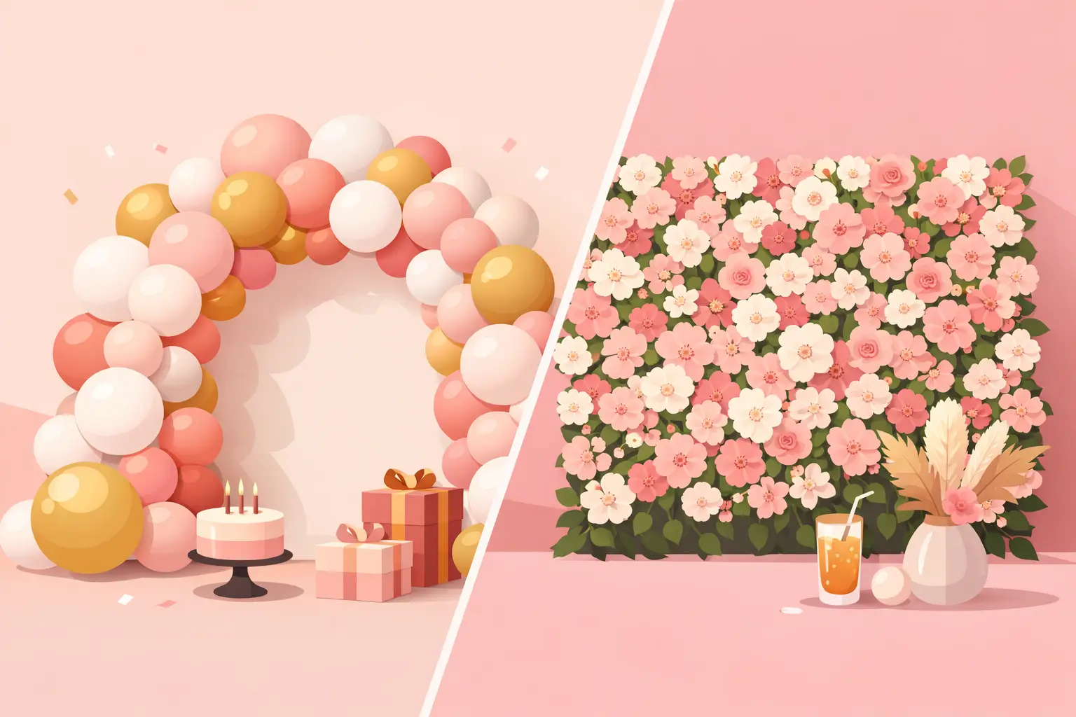 Balloons vs Flowers Backdrop: What Fits Your Party?